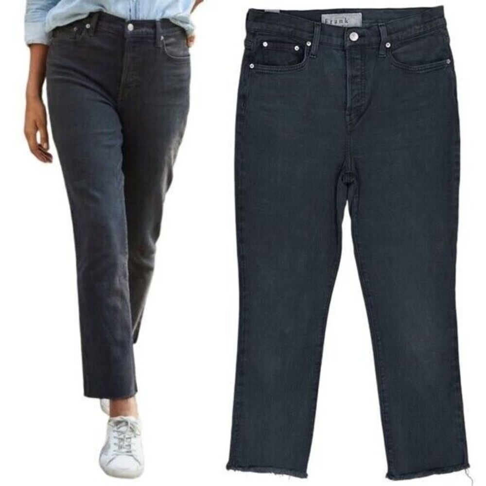 Frank & Eileen Cork The Everyday High Waist Straight Leg Jeans Worn Black sz 30 - Picture 1 of 12